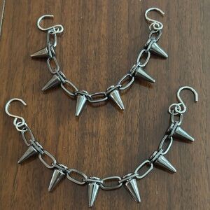 Silver Spike Shoe Chains